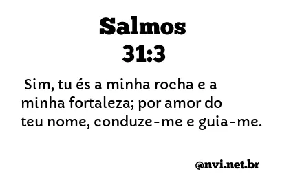 SALMOS 31:3 NVI NOVA VERSÃO INTERNACIONAL