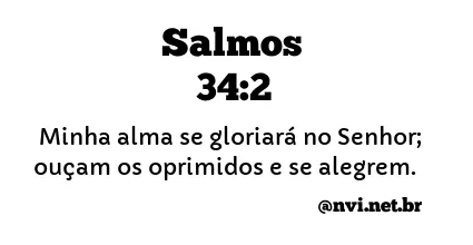 SALMOS 34:2 NVI NOVA VERSÃO INTERNACIONAL