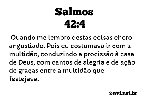 SALMOS 42:4 NVI NOVA VERSÃO INTERNACIONAL