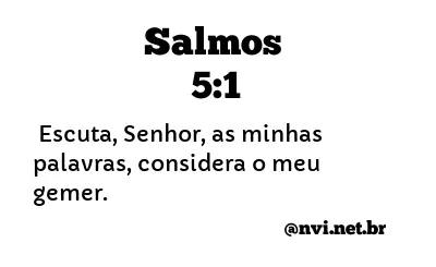 SALMOS 5:1 NVI NOVA VERSÃO INTERNACIONAL