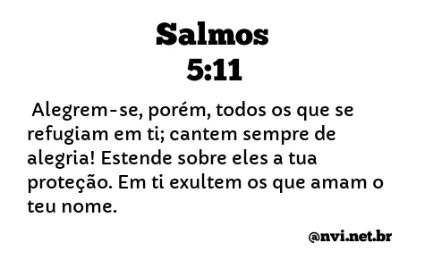 SALMOS 5:11 NVI NOVA VERSÃO INTERNACIONAL