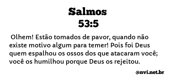 SALMOS 53:5 NVI NOVA VERSÃO INTERNACIONAL