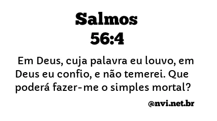 SALMOS 56:4 NVI NOVA VERSÃO INTERNACIONAL