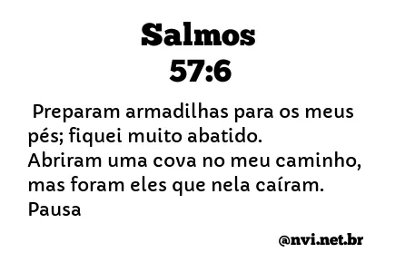 SALMOS 57:6 NVI NOVA VERSÃO INTERNACIONAL