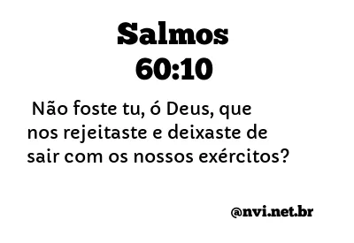 SALMOS 60:10 NVI NOVA VERSÃO INTERNACIONAL