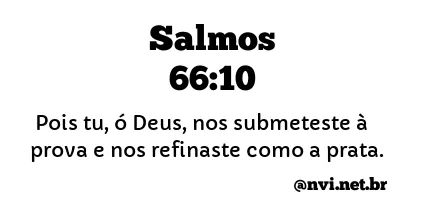 SALMOS 66:10 NVI NOVA VERSÃO INTERNACIONAL