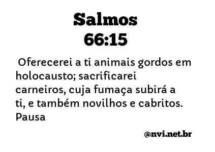 SALMOS 66:15 NVI NOVA VERSÃO INTERNACIONAL