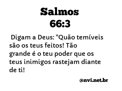 SALMOS 66:3 NVI NOVA VERSÃO INTERNACIONAL