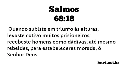 SALMOS 68:18 NVI NOVA VERSÃO INTERNACIONAL