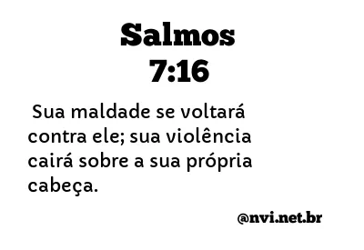 SALMOS 7:16 NVI NOVA VERSÃO INTERNACIONAL