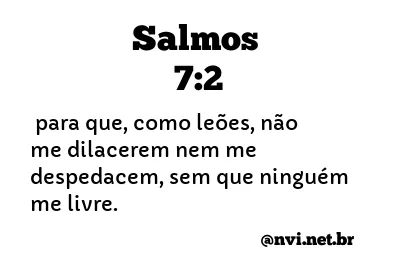 SALMOS 7:2 NVI NOVA VERSÃO INTERNACIONAL