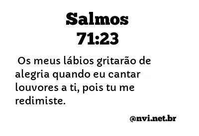 SALMOS 71:23 NVI NOVA VERSÃO INTERNACIONAL