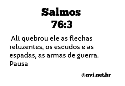 SALMOS 76:3 NVI NOVA VERSÃO INTERNACIONAL