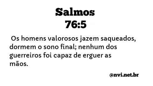 SALMOS 76:5 NVI NOVA VERSÃO INTERNACIONAL