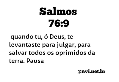 SALMOS 76:9 NVI NOVA VERSÃO INTERNACIONAL