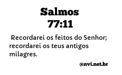 SALMOS 77:11 NVI NOVA VERSÃO INTERNACIONAL