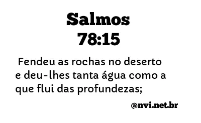 SALMOS 78:15 NVI NOVA VERSÃO INTERNACIONAL