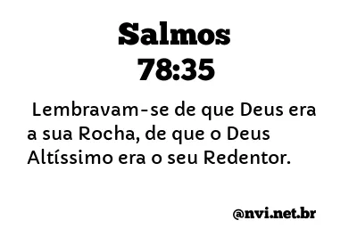 SALMOS 78:35 NVI NOVA VERSÃO INTERNACIONAL