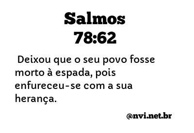 SALMOS 78:62 NVI NOVA VERSÃO INTERNACIONAL