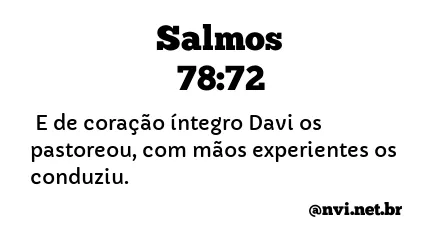 SALMOS 78:72 NVI NOVA VERSÃO INTERNACIONAL