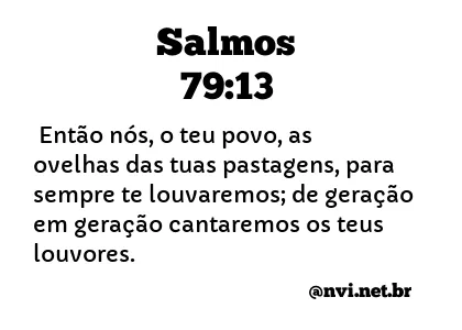 SALMOS 79:13 NVI NOVA VERSÃO INTERNACIONAL