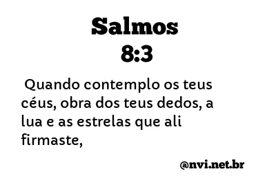 SALMOS 8:3 NVI NOVA VERSÃO INTERNACIONAL