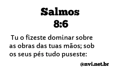 SALMOS 8:6 NVI NOVA VERSÃO INTERNACIONAL