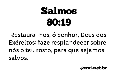 SALMOS 80:19 NVI NOVA VERSÃO INTERNACIONAL