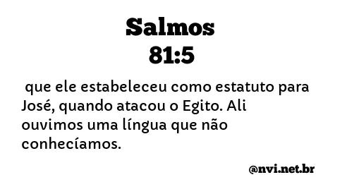 SALMOS 81:5 NVI NOVA VERSÃO INTERNACIONAL