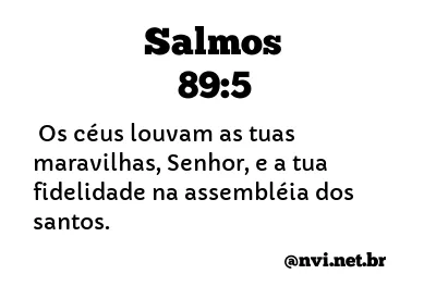 SALMOS 89:5 NVI NOVA VERSÃO INTERNACIONAL