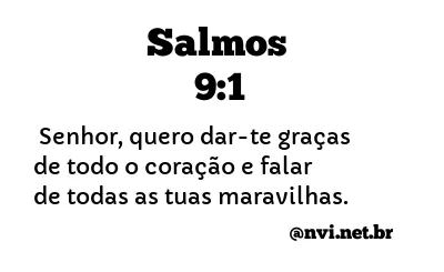 SALMOS 9:1 NVI NOVA VERSÃO INTERNACIONAL