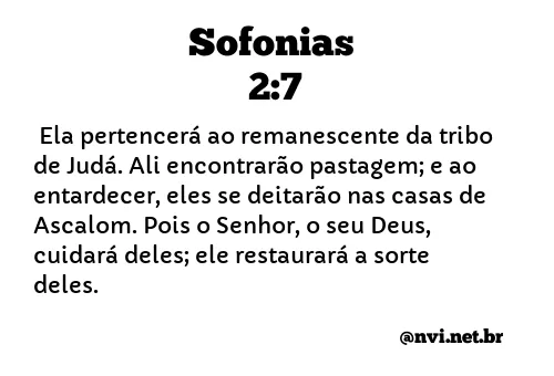 SOFONIAS 2:7 NVI NOVA VERSÃO INTERNACIONAL