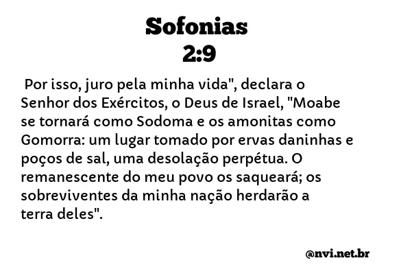 SOFONIAS 2:9 NVI NOVA VERSÃO INTERNACIONAL