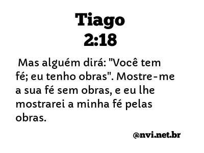 TIAGO 2:18 NVI NOVA VERSÃO INTERNACIONAL