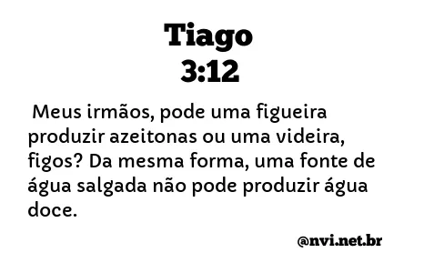 TIAGO 3:12 NVI NOVA VERSÃO INTERNACIONAL