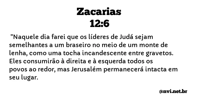 ZACARIAS 12:6 NVI NOVA VERSÃO INTERNACIONAL